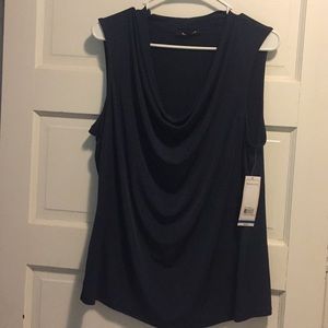 NWT Navy Blue cowl neck sleeveless top
